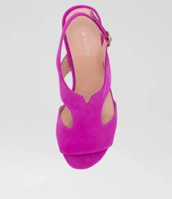 Coral Magenta Suede Sandals