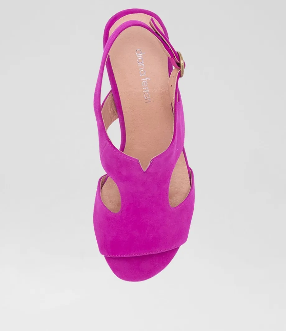 Coral Magenta Suede Sandals