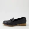 Corina Black Leather Loafers