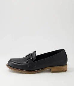Corina Black Leather Loafers