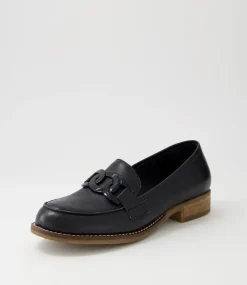 Corina Black Leather Loafers