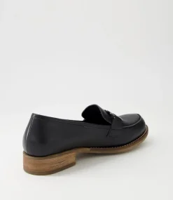 Corina Black Leather Loafers