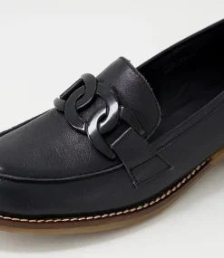 Corina Black Leather Loafers