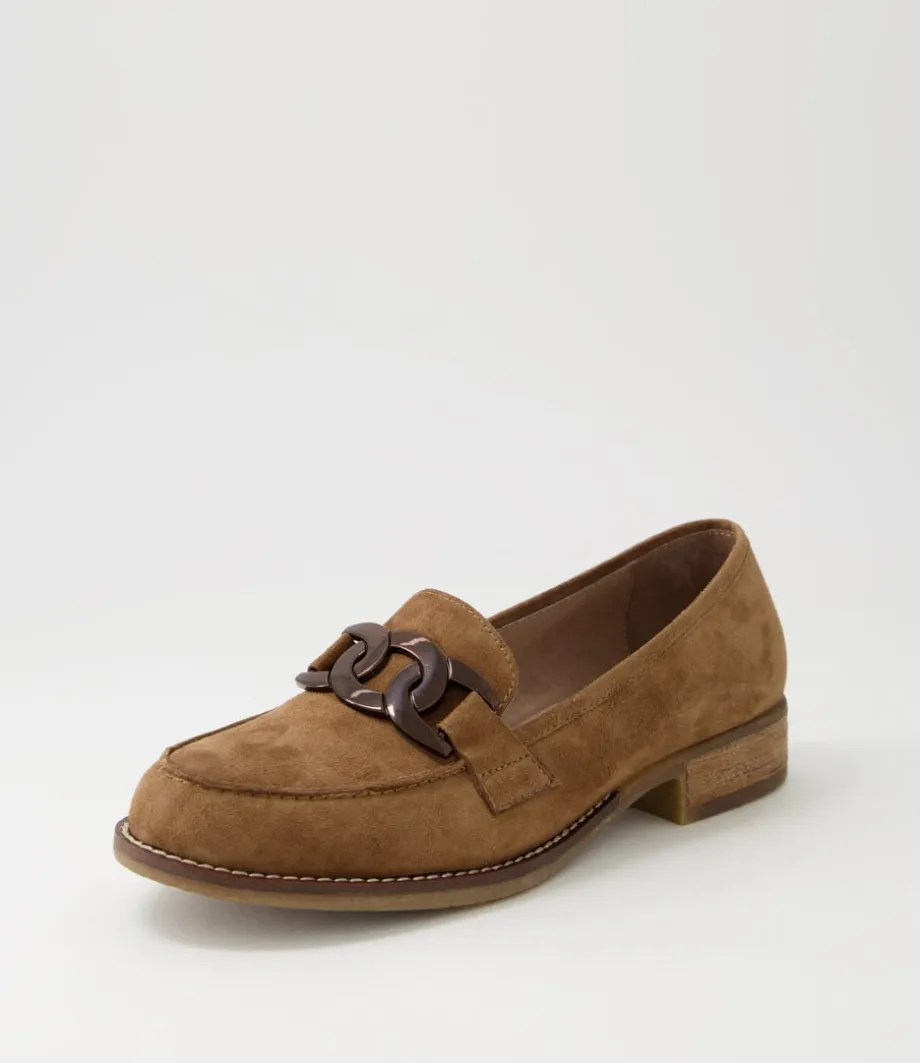 Corina Light Choc Suede Loafers