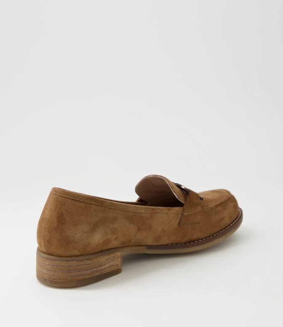 Corina Light Choc Suede Loafers
