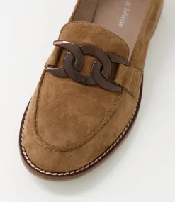 Corina Light Choc Suede Loafers