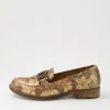 Corina Vintage Metal Floral Leather Loafers