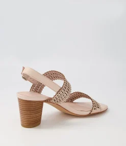 Crista Nude Leather Sandals
