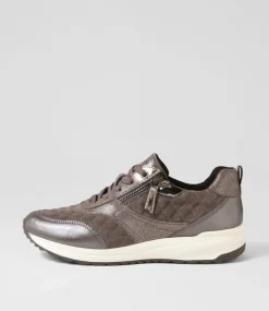 D Airell Az Dark Grey Suede Leather Sneakers