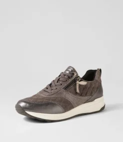 D Airell Az Dark Grey Suede Leather Sneakers