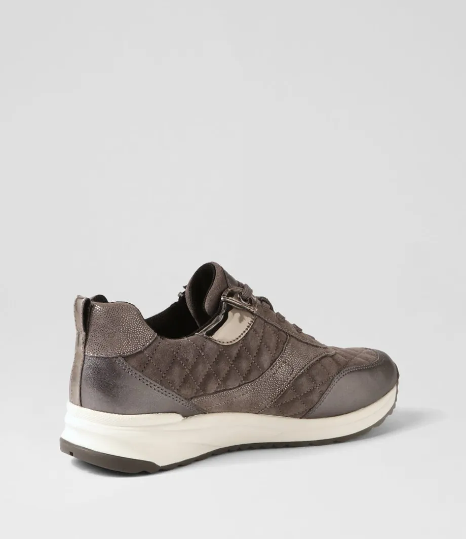 D Airell Az Dark Grey Suede Leather Sneakers