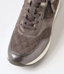 D Airell Az Dark Grey Suede Leather Sneakers