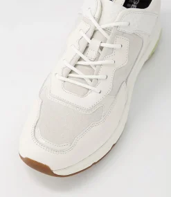 D Alhour A White Leather Suede Sneakers