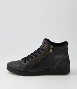 D Blomiee B Black Leather Sneakers