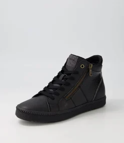 D Blomiee B Black Leather Sneakers