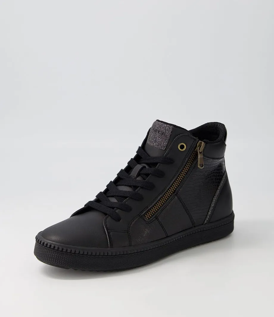 D Blomiee B Black Leather Sneakers