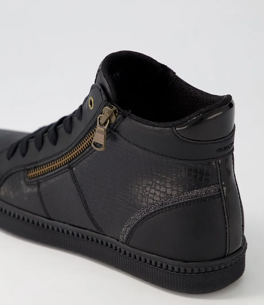 D Blomiee B Black Leather Sneakers