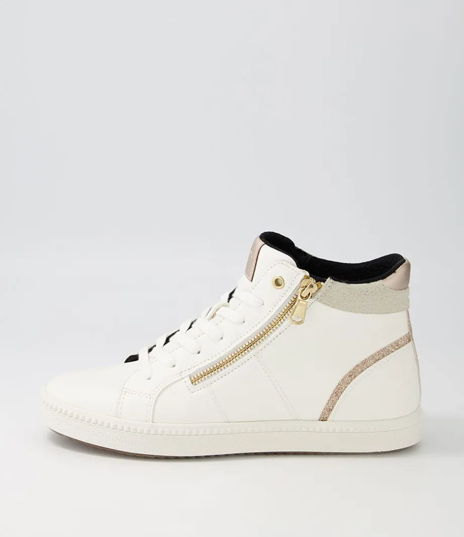 D Blomiee B White Syn Leather Sneakers