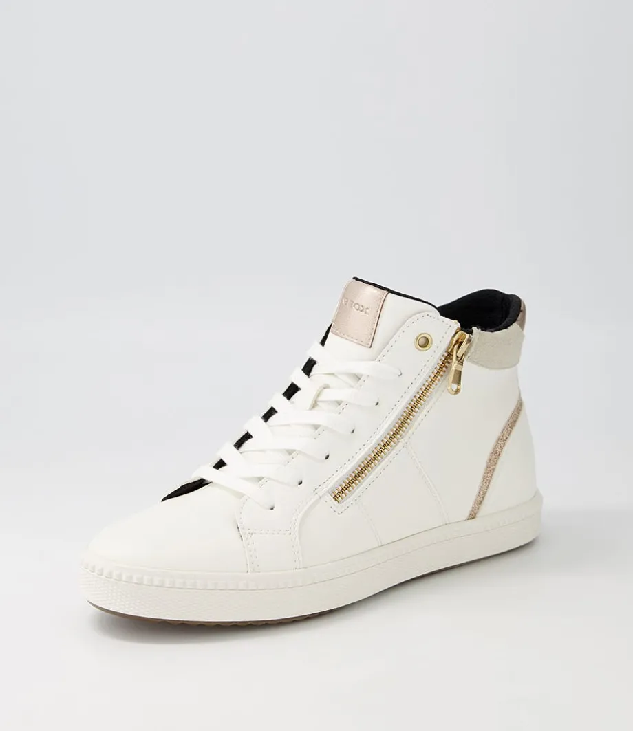 D Blomiee B White Syn Leather Sneakers