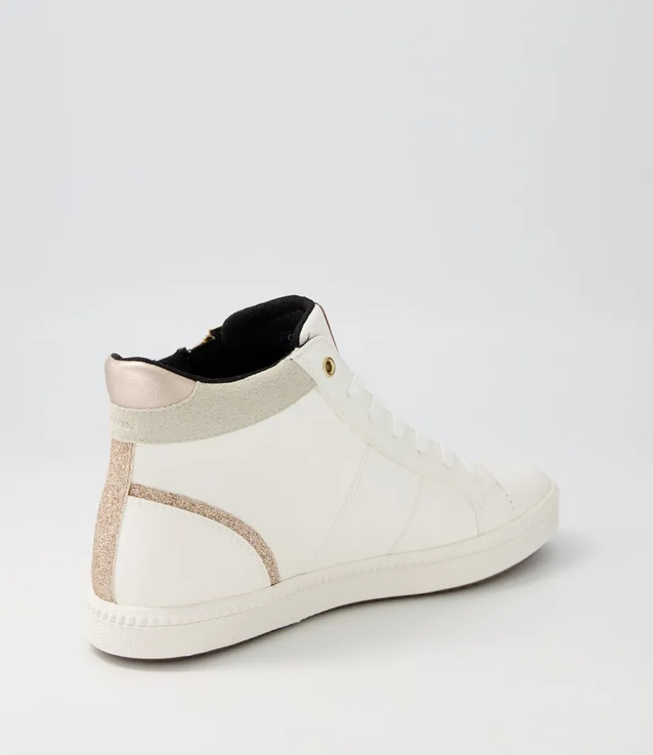 D Blomiee B White Syn Leather Sneakers