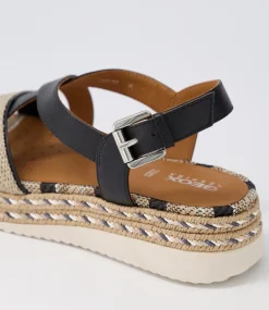 D Eolie D Black Leather Sandals