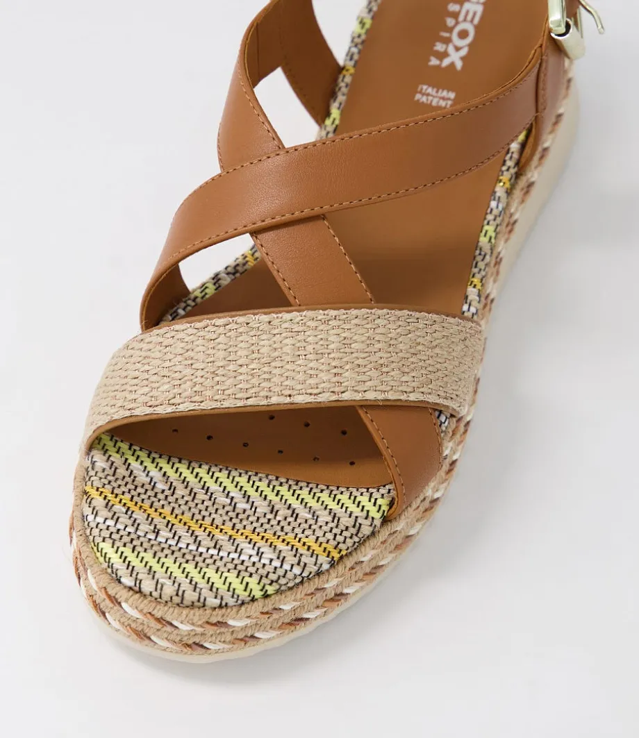 D Eolie D Camel Sand Leather Sandals