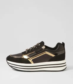 D Kency B Black Suede Leather Sneakers