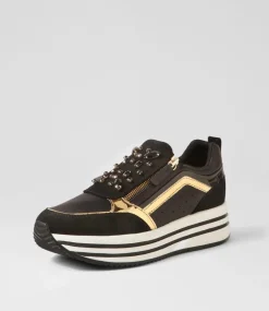 D Kency B Black Suede Leather Sneakers