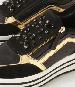 D Kency B Black Suede Leather Sneakers