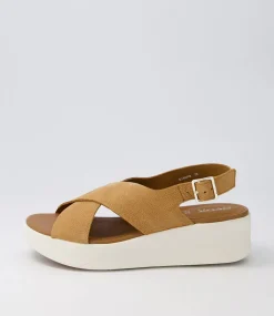 D Laudara B Cognac Nubuck Sandals