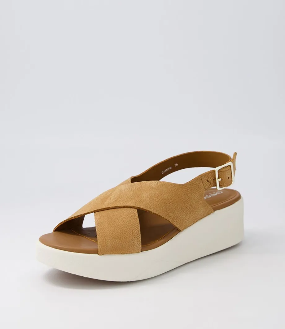 D Laudara B Cognac Nubuck Sandals