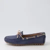 D Leelyan C Blue Sand Leather Flat Shoes