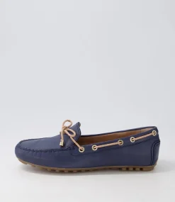 D Leelyan C Blue Sand Leather Flat Shoes