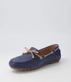 D Leelyan C Blue Sand Leather Flat Shoes