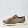 D Myria B Dark Beige Suede Leather Sneakers