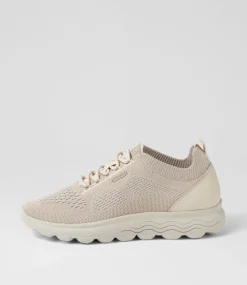 D Spherica A 9T Off White Knit Sneakers