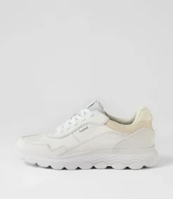 D Spherica D White Leather Sneakers