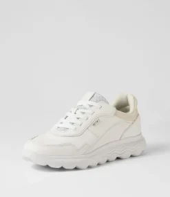 D Spherica D White Leather Sneakers