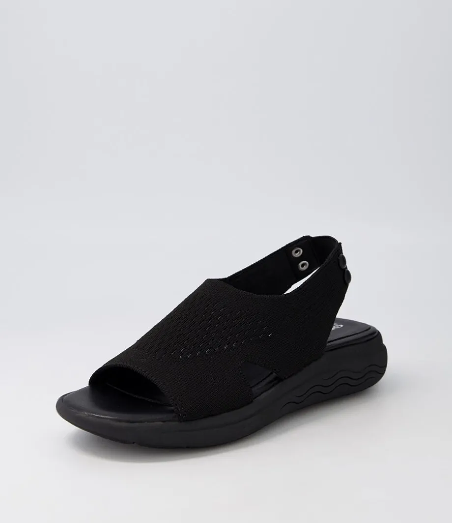 D Spherica Ec5 D Black Knit Sandals