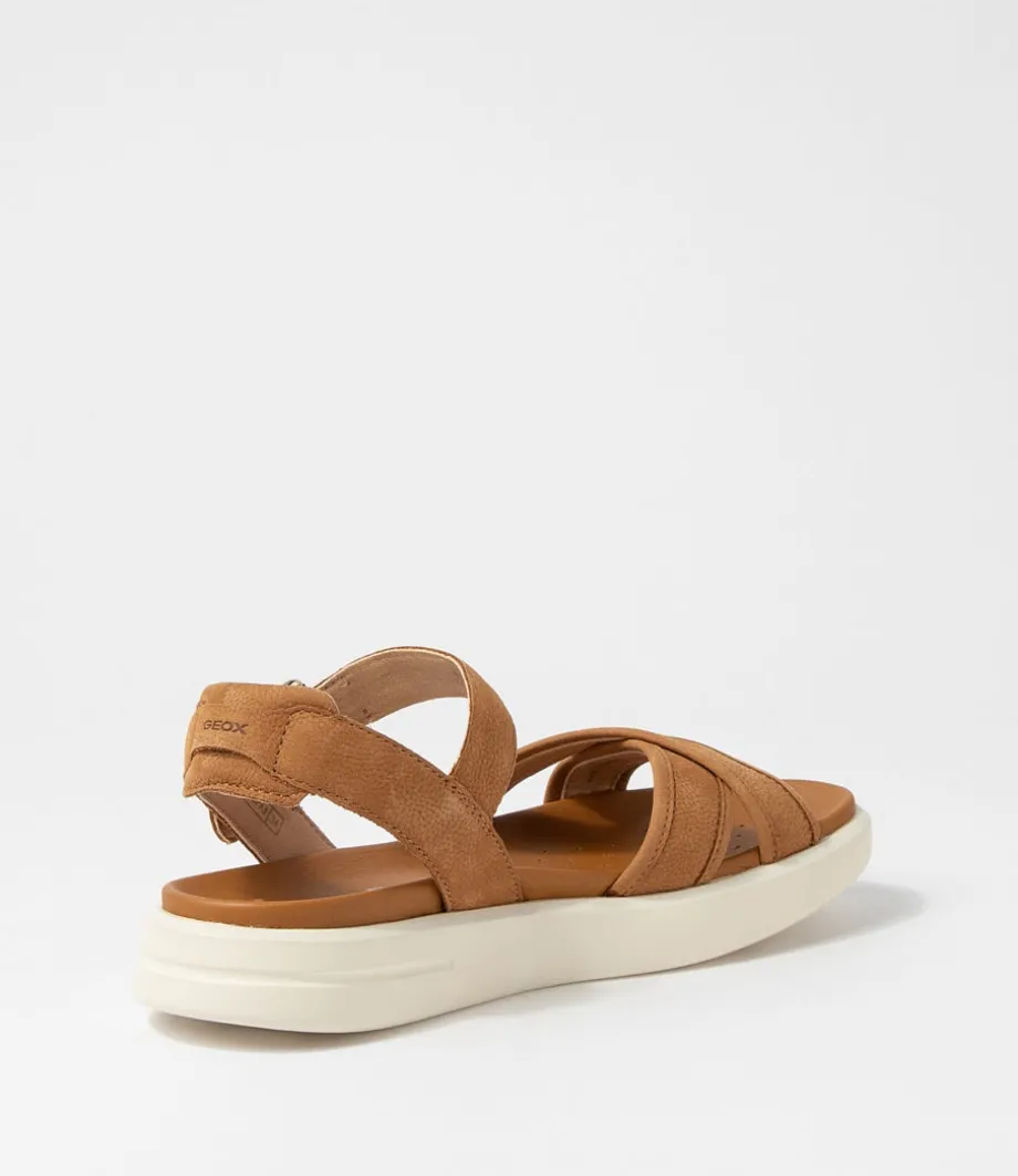D Xand 2S B Cognac Nubuck Sandals