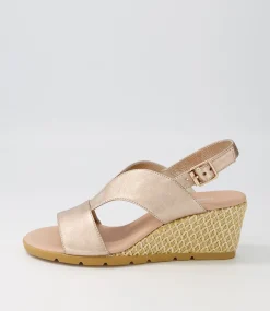 Dalia Champagne Nude Weave Leather Sandals