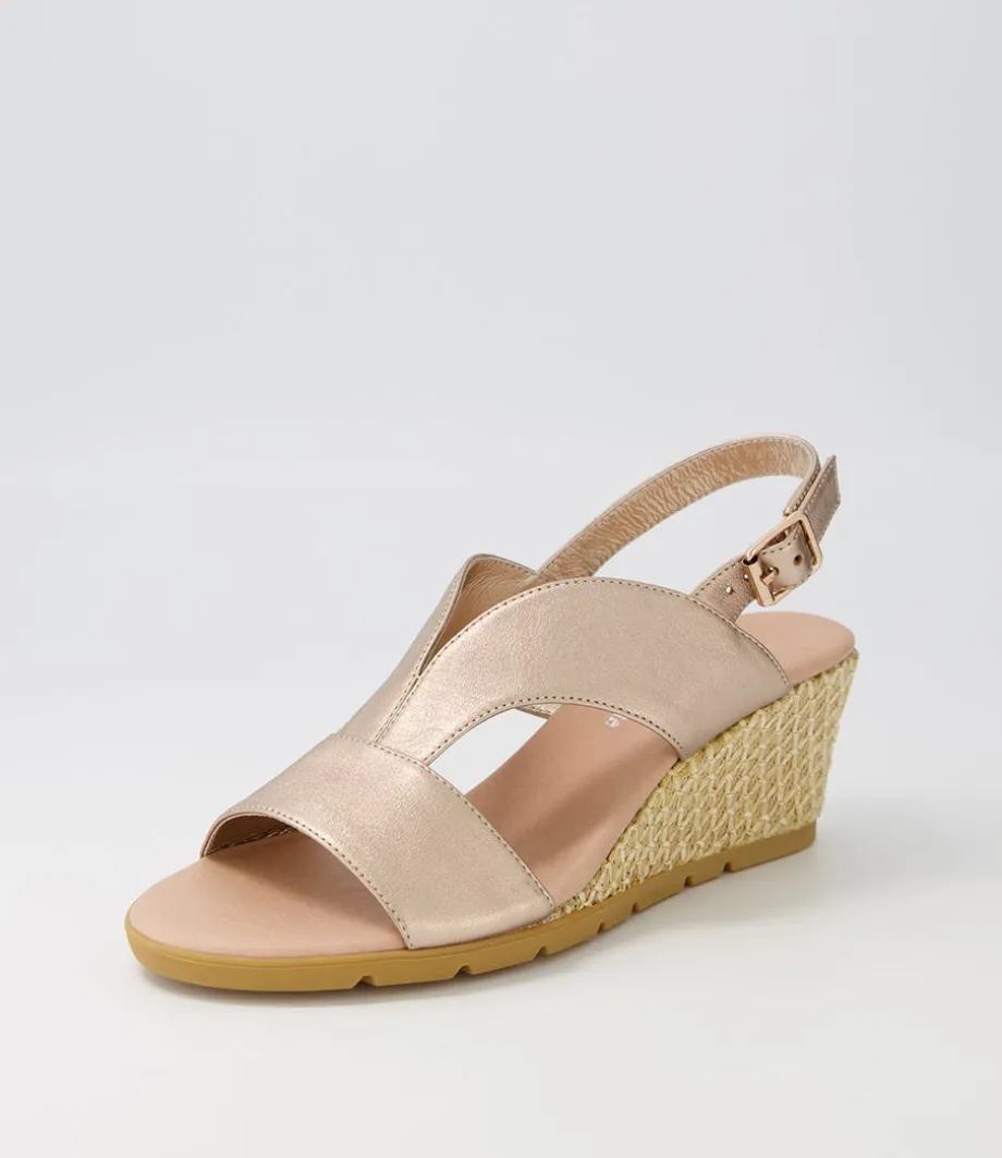 Dalia Champagne Nude Weave Leather Sandals