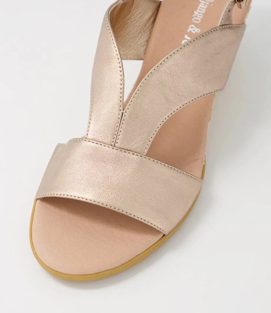 Dalia Champagne Nude Weave Leather Sandals