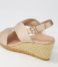 Dalia Champagne Nude Weave Leather Sandals