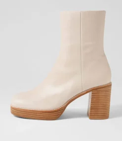 Daneka Almond Leather Ankle Boots