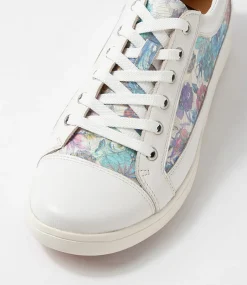 Danni Xf White Bouquet Leather Sneakers