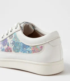 Danni Xf White Bouquet Leather Sneakers