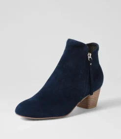 Demanse Navy Suede Ankle Boots