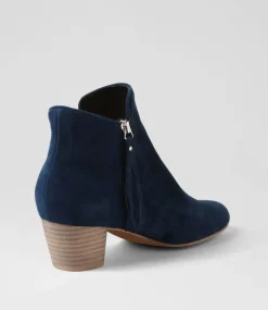 Demanse Navy Suede Ankle Boots