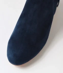 Demanse Navy Suede Ankle Boots